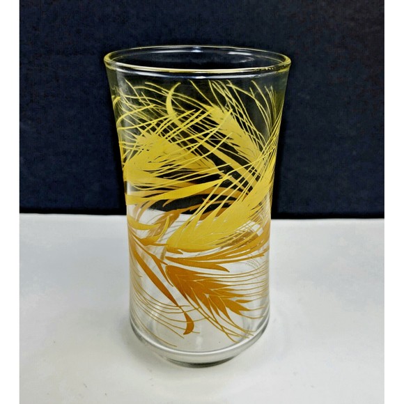 Vintage Libbey Golden Wheat Glass Tumbler 10 oz. 5.25” Mid Century Modern 1970s - Picture 4 of 8